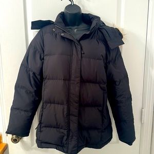 Preowned LL Bean Down Coat with detachable Fur hood Size Medium